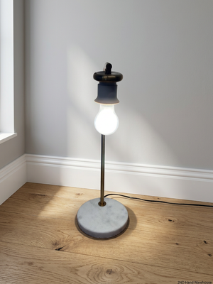 Minimalist Table Lamp with Marble-Effect Base – styled product image