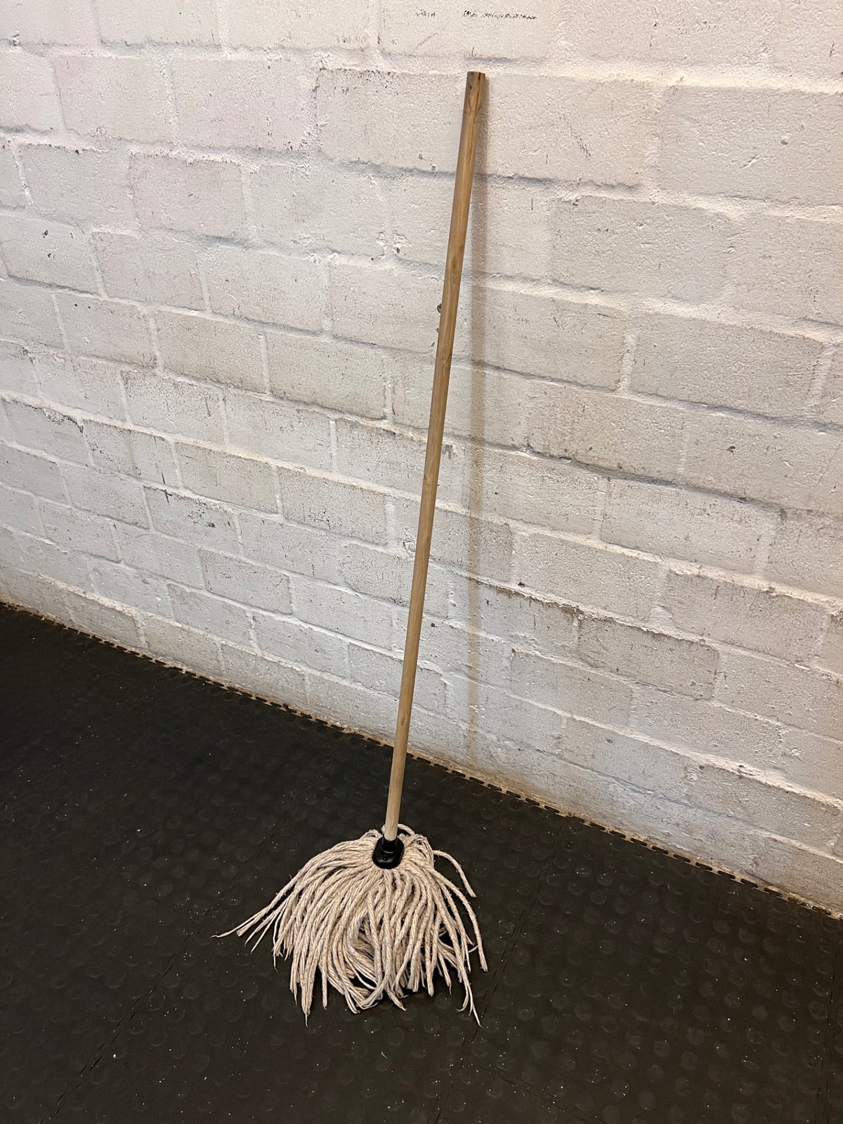 Traditional Wooden Handle Cotton Mop – back view