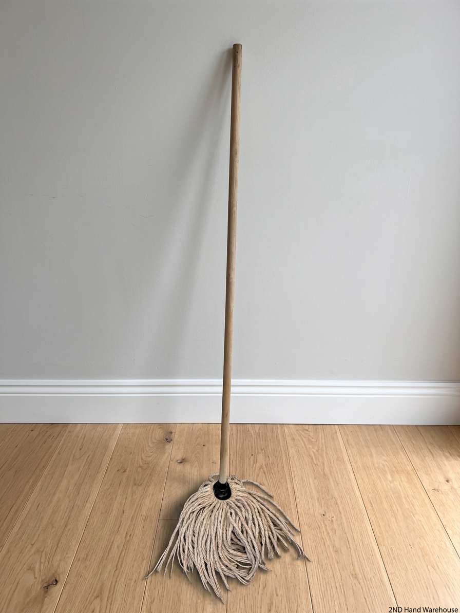 Traditional Wooden Handle Cotton Mop – styled product image