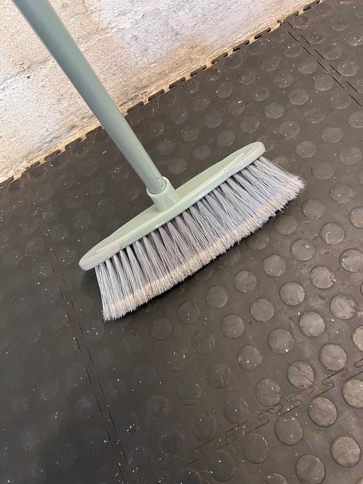 Grey Long-Handled Household Broom – back view