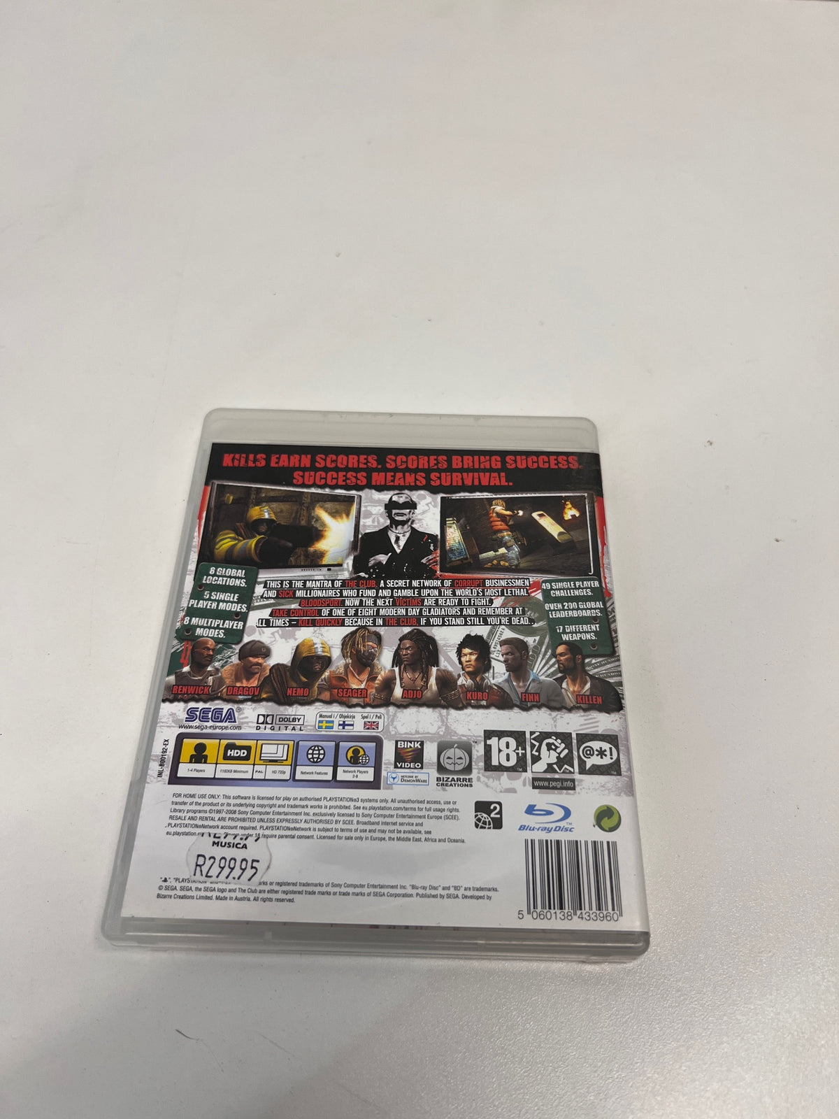 The Club PlayStation 3 Video Game – condition detail