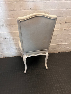 Upholstered French-Style Dining Chair with Cabriole Legs – back view