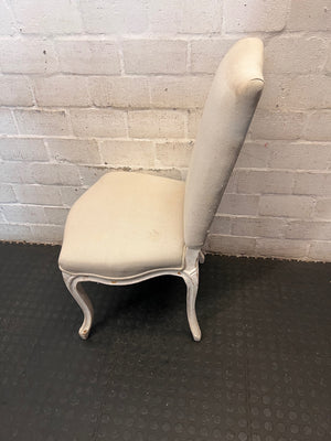 Upholstered French-Style Dining Chair with Cabriole Legs – side view