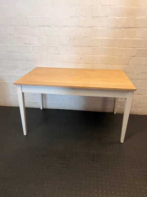 Oak Top Dining Table with White Frame – main front view