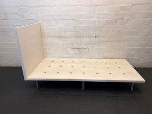 Minimalist Single Bed Frame with Integrated Headboard – back view