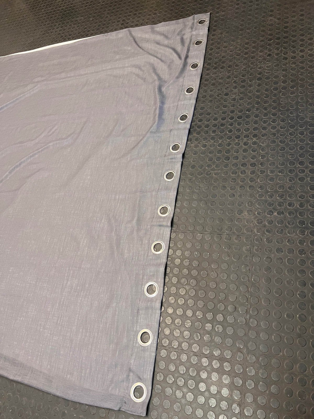 Charcoal Grey Eyelet Curtain (245cm x 245cm) – condition detail