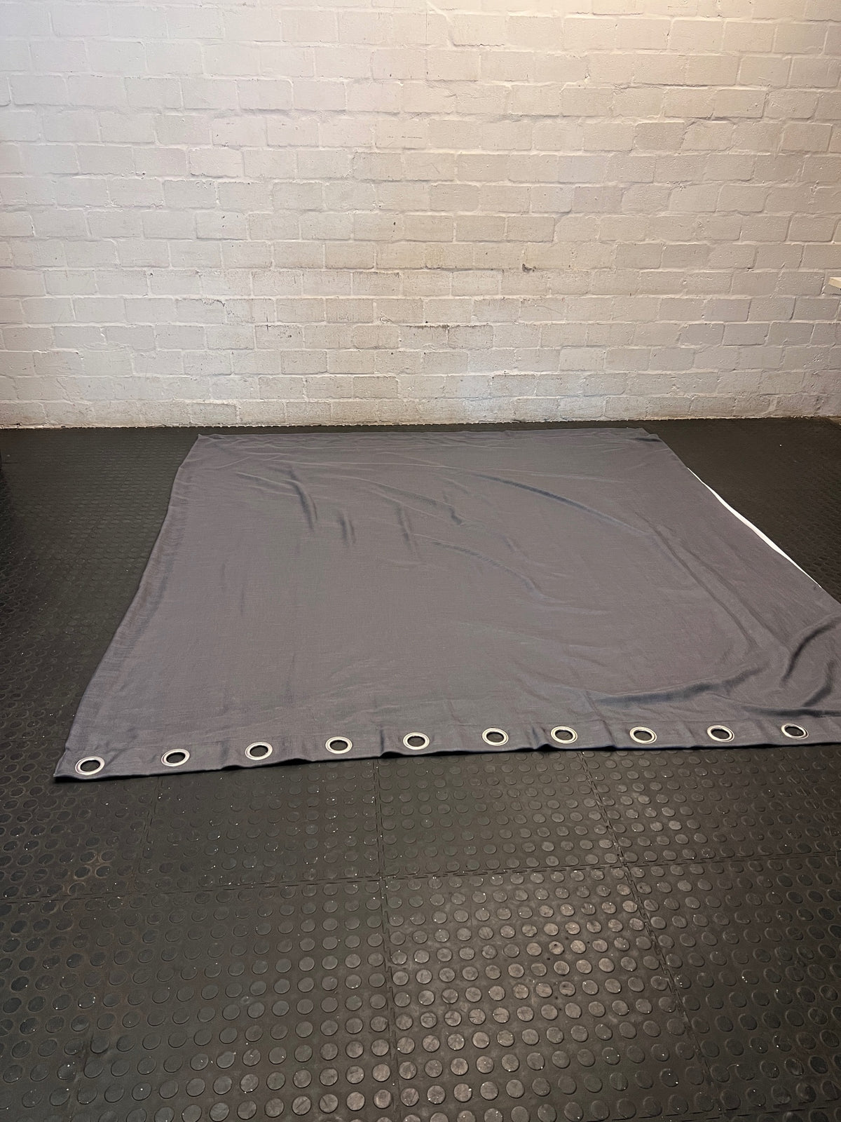 Charcoal Grey Eyelet Curtain (245cm x 245cm) – top view