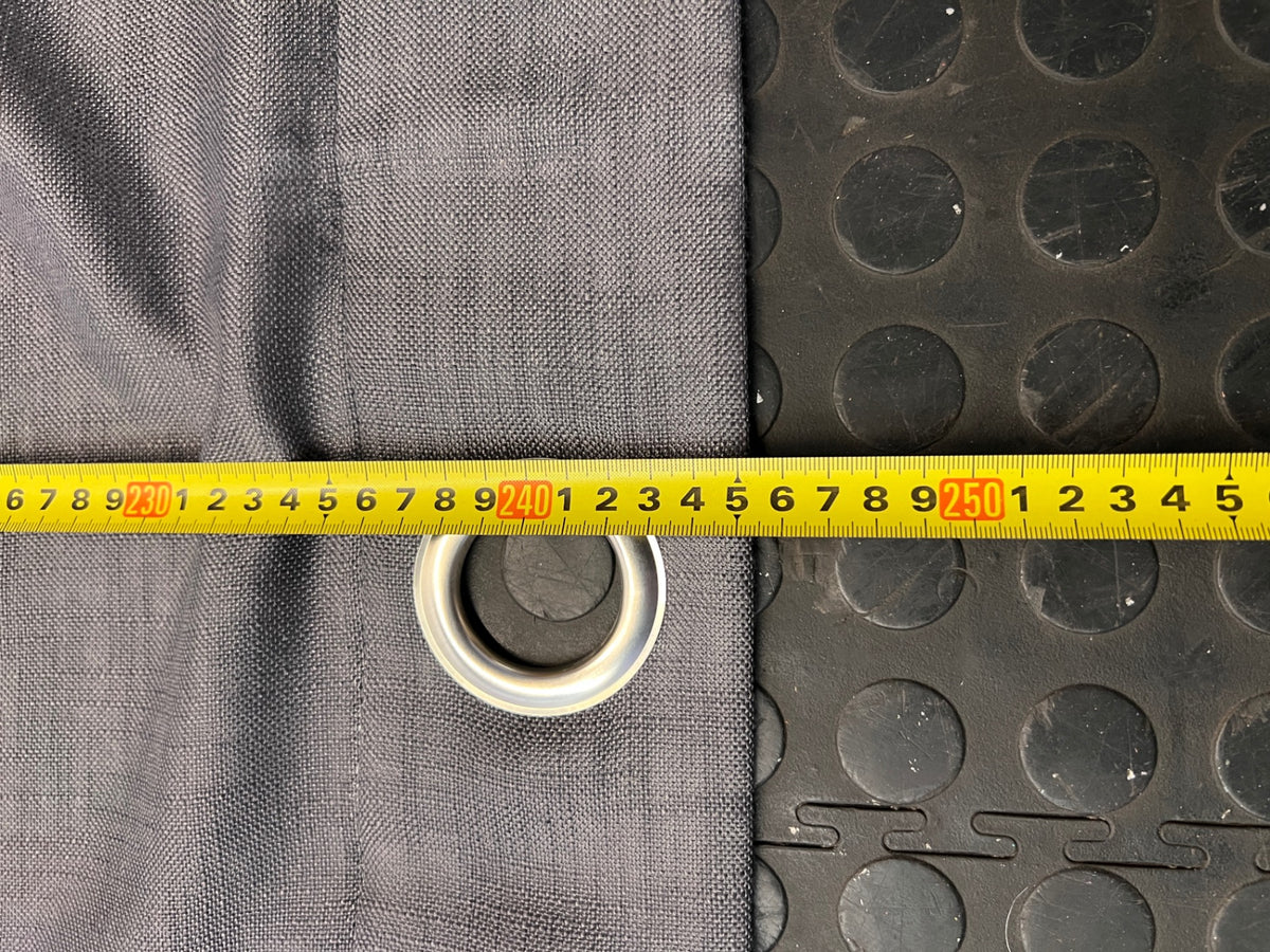 Charcoal Grey Eyelet Curtain (245cm x 245cm) – width measurement