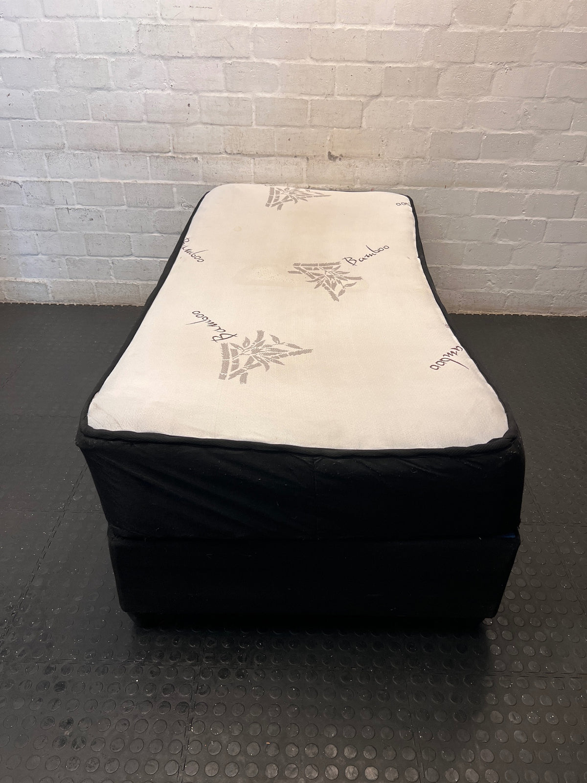 Single Bamboo Mattress and Upholstered Base Set – main front view