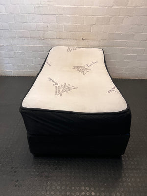 Single Bamboo Mattress and Upholstered Base Set – main front view