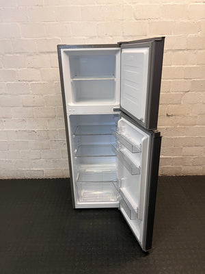 Hisense 154L Top Freezer Fridge in Titanium Silver – side view