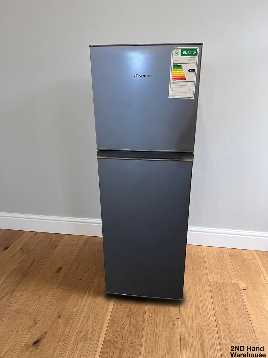 Hisense 154L Top Freezer Fridge in Titanium Silver – styled product image