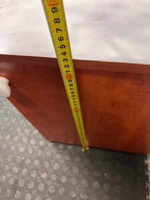 Brown Wooden Bedside Pedestal with White Top – height measurement