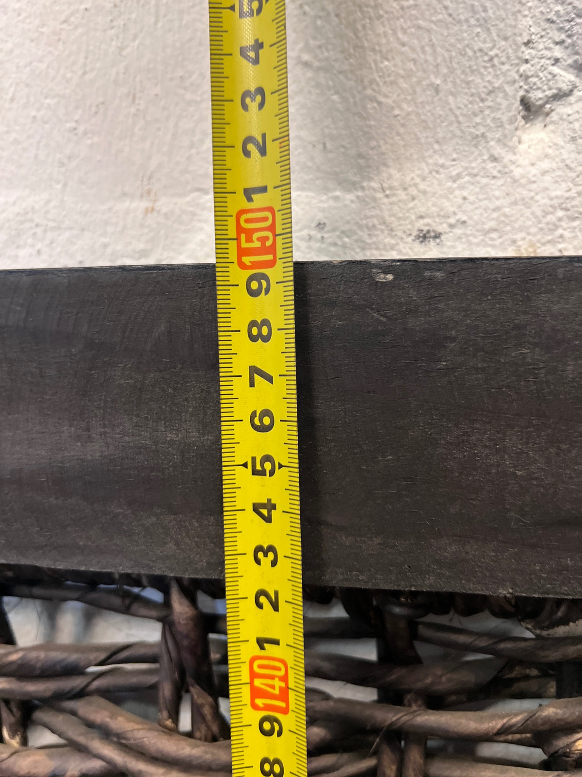 Queen Woven Wicker and Dark Wood Headboard – height measurement