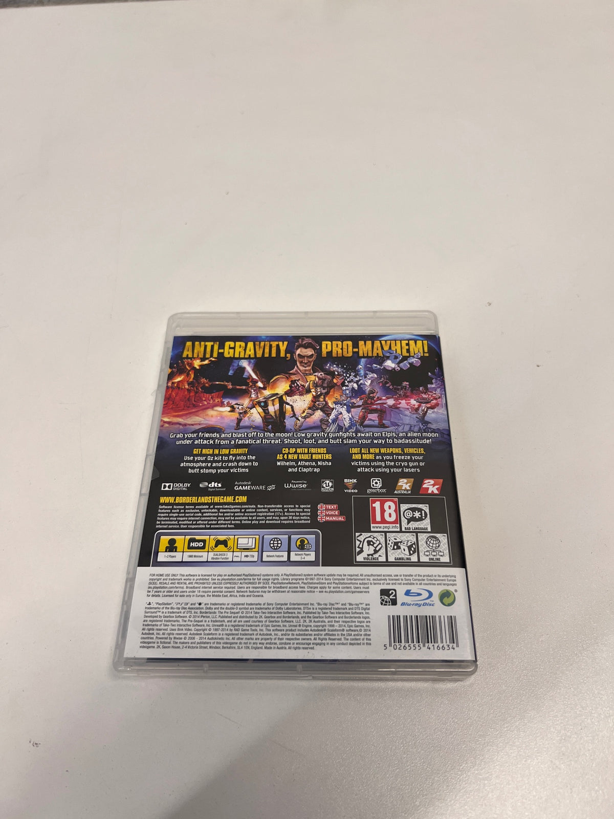 Borderlands: The Pre-Sequel PS3 Video Game – condition detail