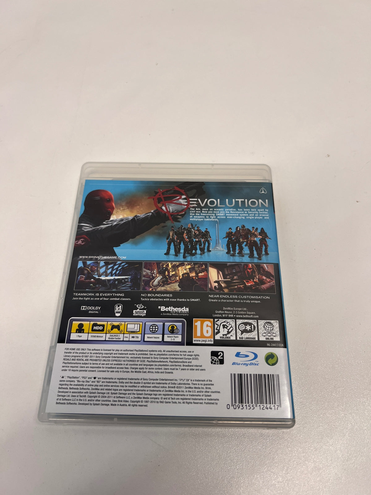 Brink PlayStation 3 (PS3) Video Game – condition detail