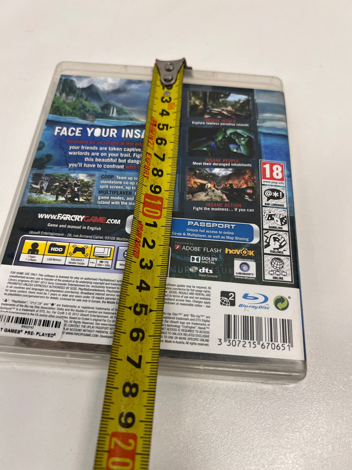 Far Cry 3 - PlayStation 3 Video Game – depth measurement