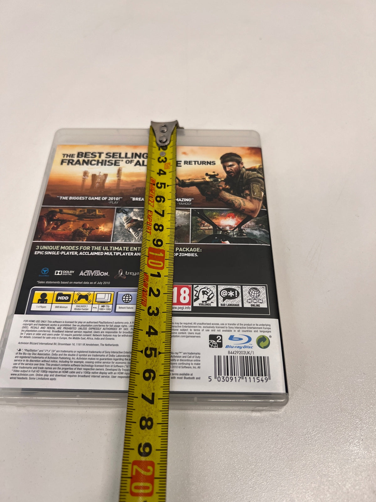 Call of Duty: Black Ops PlayStation 3 Game – height measurement