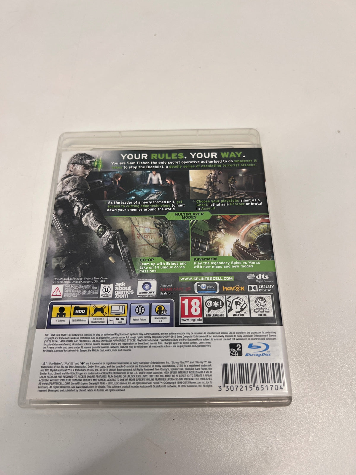 Tom Clancy's Splinter Cell Blacklist - PS3 Game – condition detail