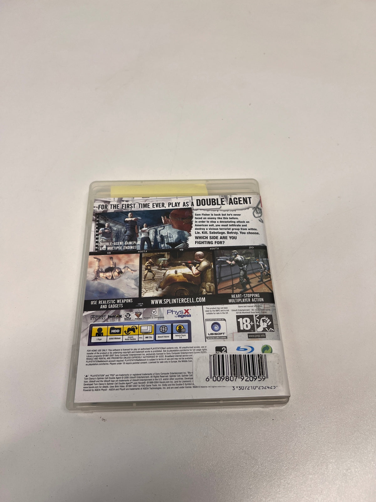 Tom Clancy's Splinter Cell: Double Agent PS3 Game – condition detail