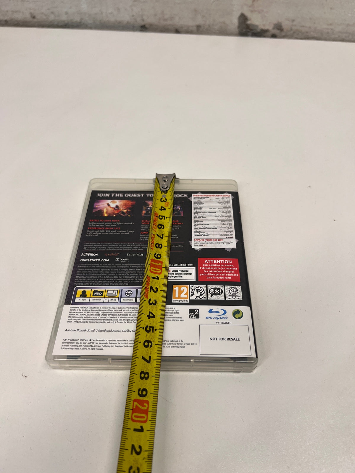 Guitar Hero: Warriors of Rock PS3 Game – width measurement