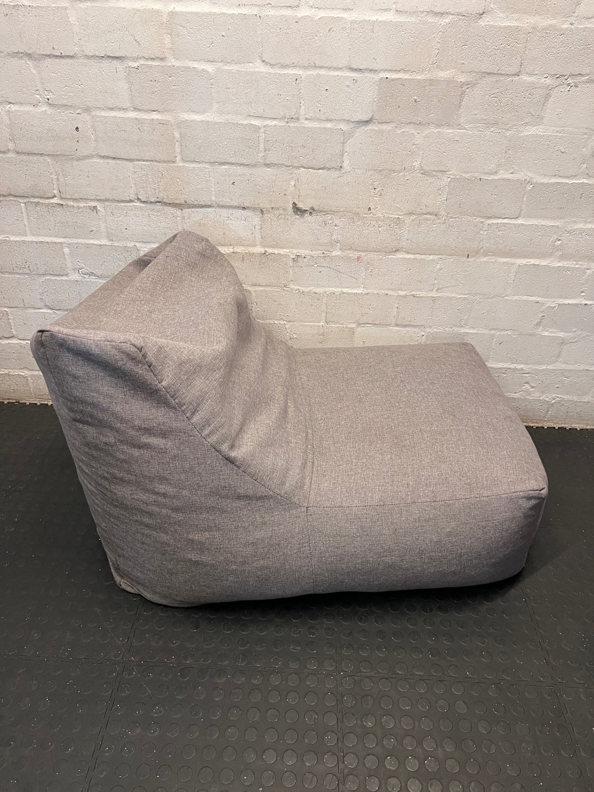 Grey Fabric Bean Bag Chair – back view