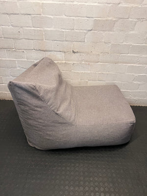 Grey Fabric Bean Bag Chair – back view