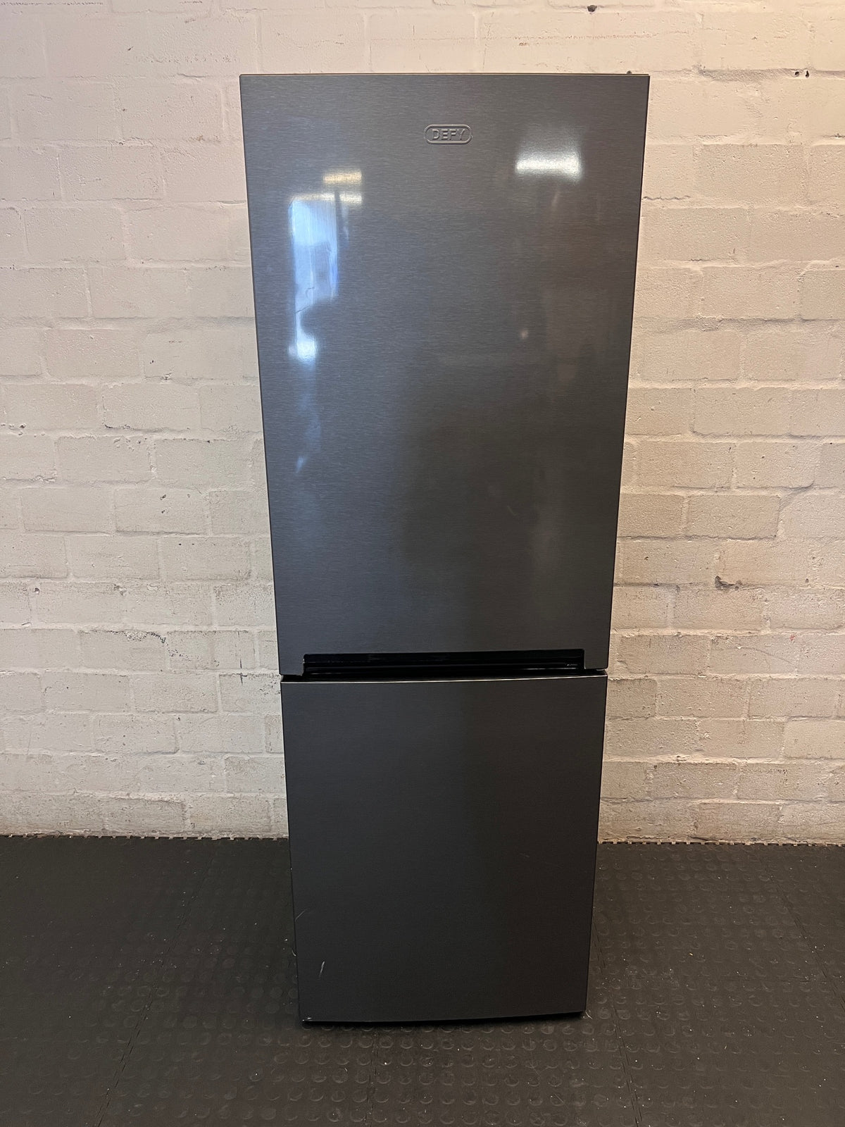 Defy Grey Bottom-Mount Fridge-Freezer – main front view