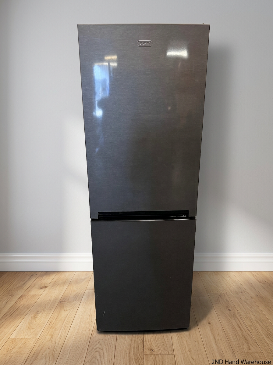 Defy Grey Bottom-Mount Fridge-Freezer – styled product image