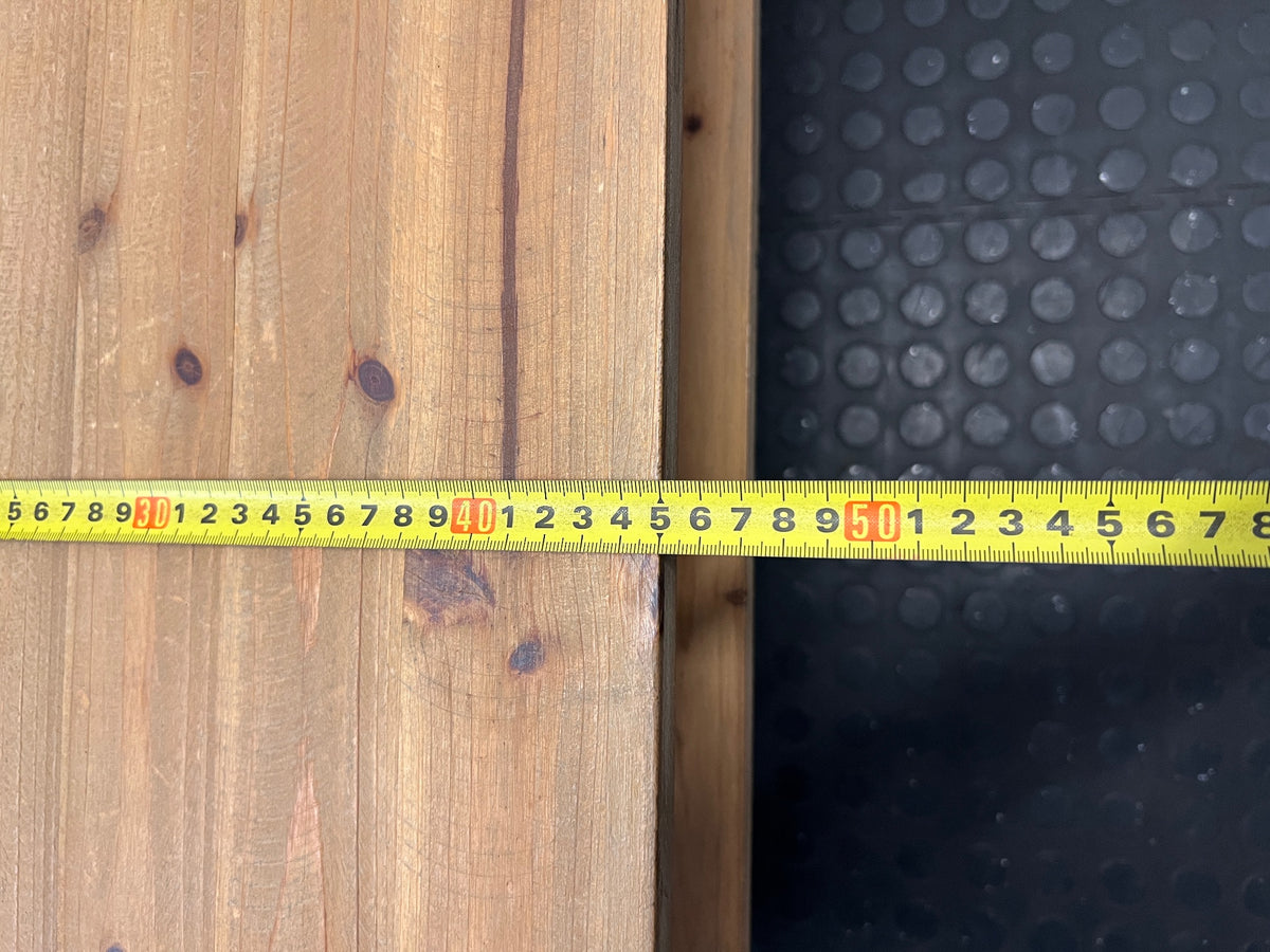 Oak Finish Industrial Style TV Unit with Metal Frame – depth measurement