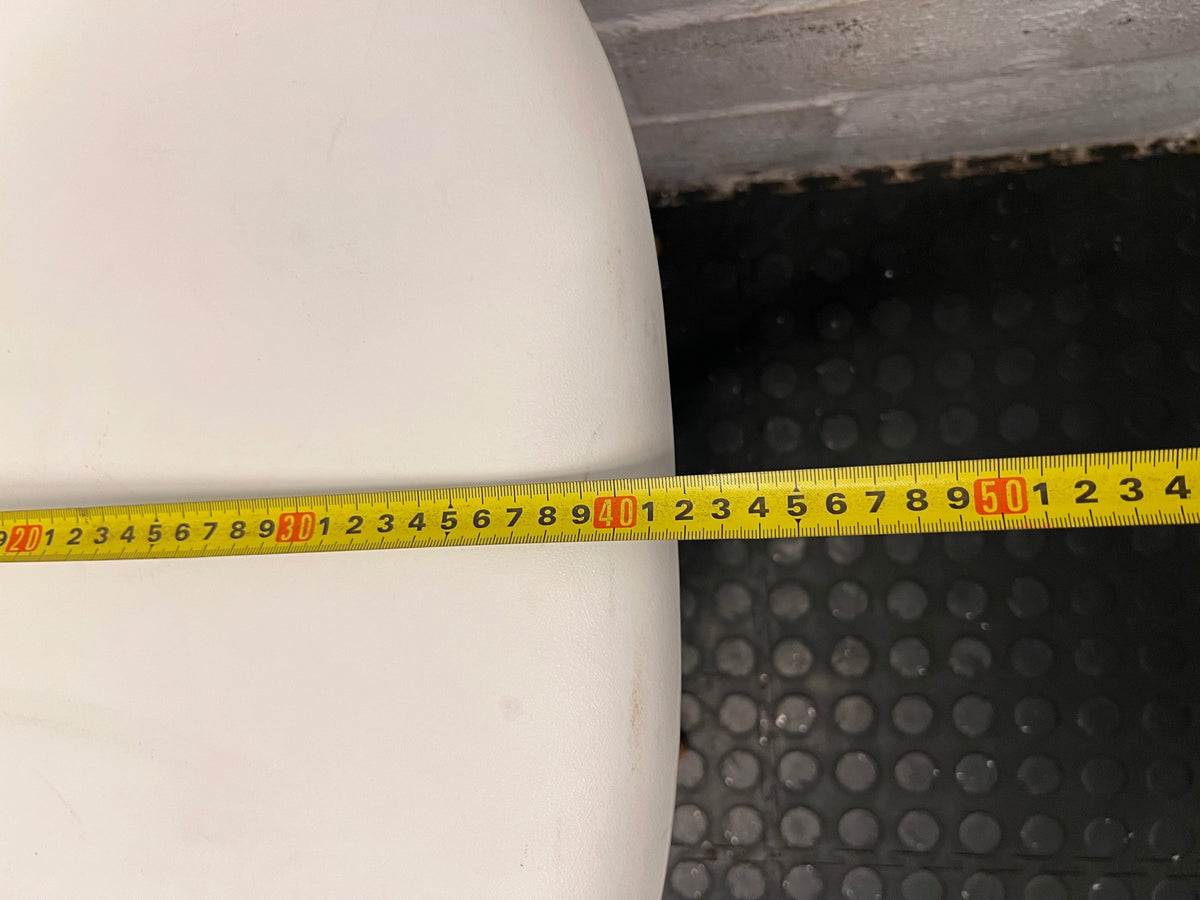 Modern White Bucket Chair with Wooden Legs – depth measurement