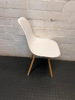 Modern White Bucket Chair with Wooden Legs – top view