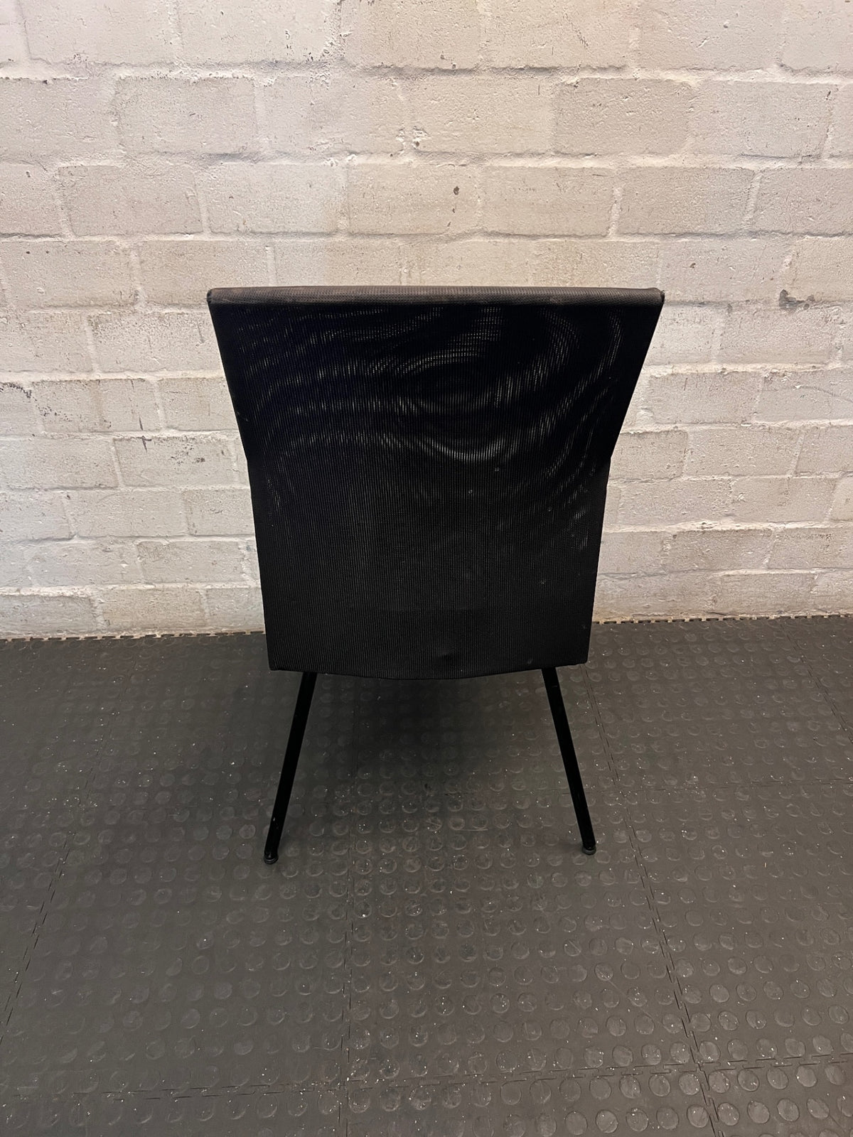 Black Mesh and Grey Fabric Office Chair – back view