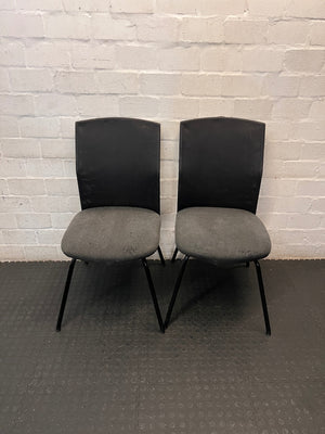 Black Mesh and Grey Fabric Office Chair – side view