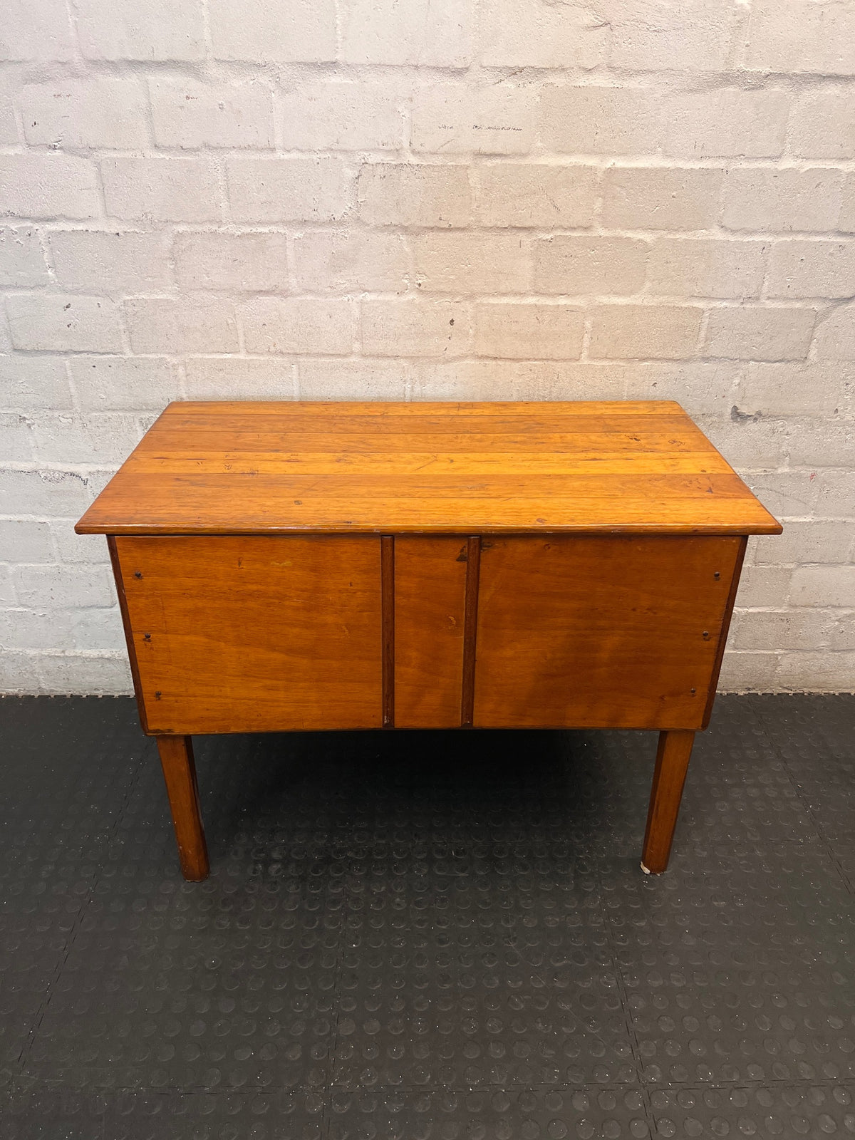 Classic Wooden Office Desk with Drawer – back view