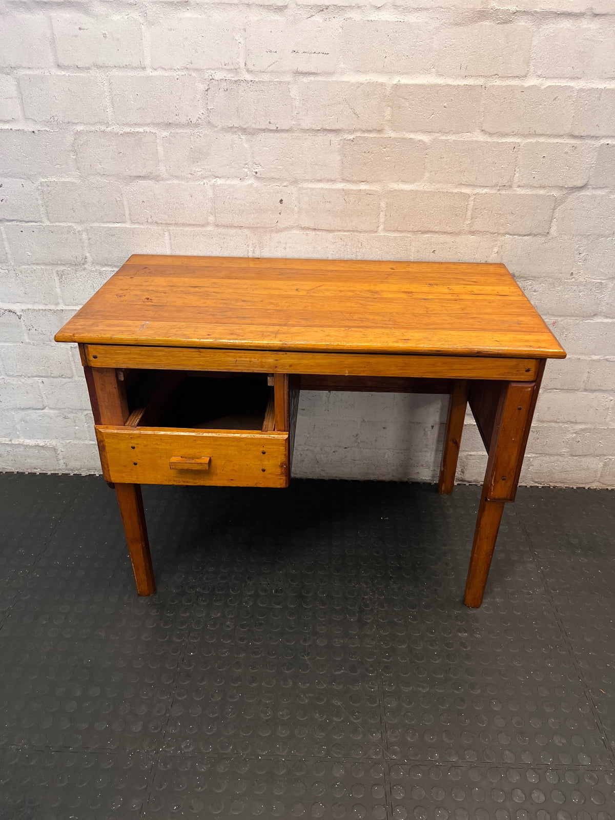 Classic Wooden Office Desk with Drawer – main front view
