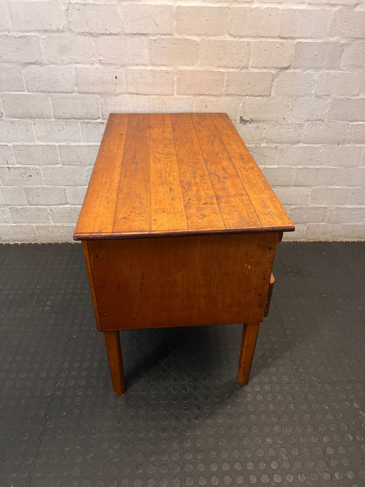 Classic Wooden Office Desk with Drawer – top view