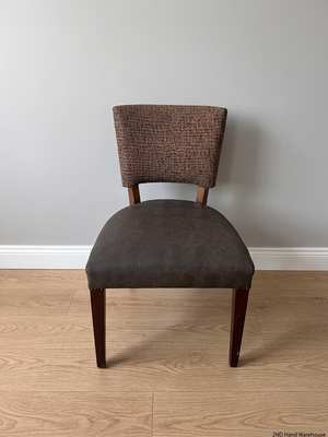 Mixed Texture Upholstered Dining Chair with Wooden Legs – styled product image