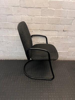 Patterned Fabric Office Visitor Chair with Metal Frame – back view