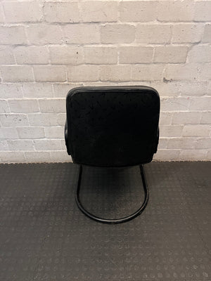 Patterned Fabric Office Visitor Chair with Metal Frame – condition detail