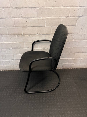 Patterned Fabric Office Visitor Chair with Metal Frame – top view