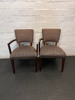 Upholstered Wood Side Chair with Single Armrest – side view