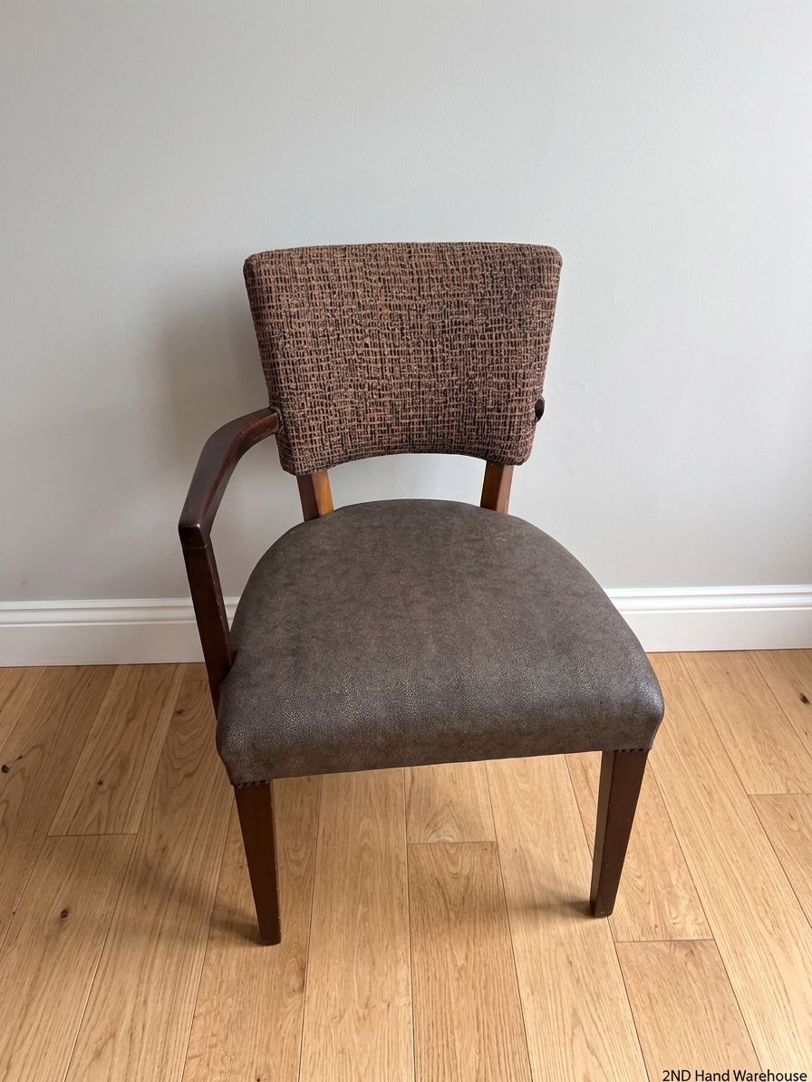 Upholstered Wood Side Chair with Single Armrest – styled product image