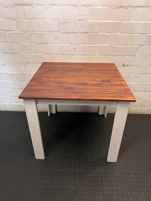 Two-Tone Square Wooden Dining Table – back view