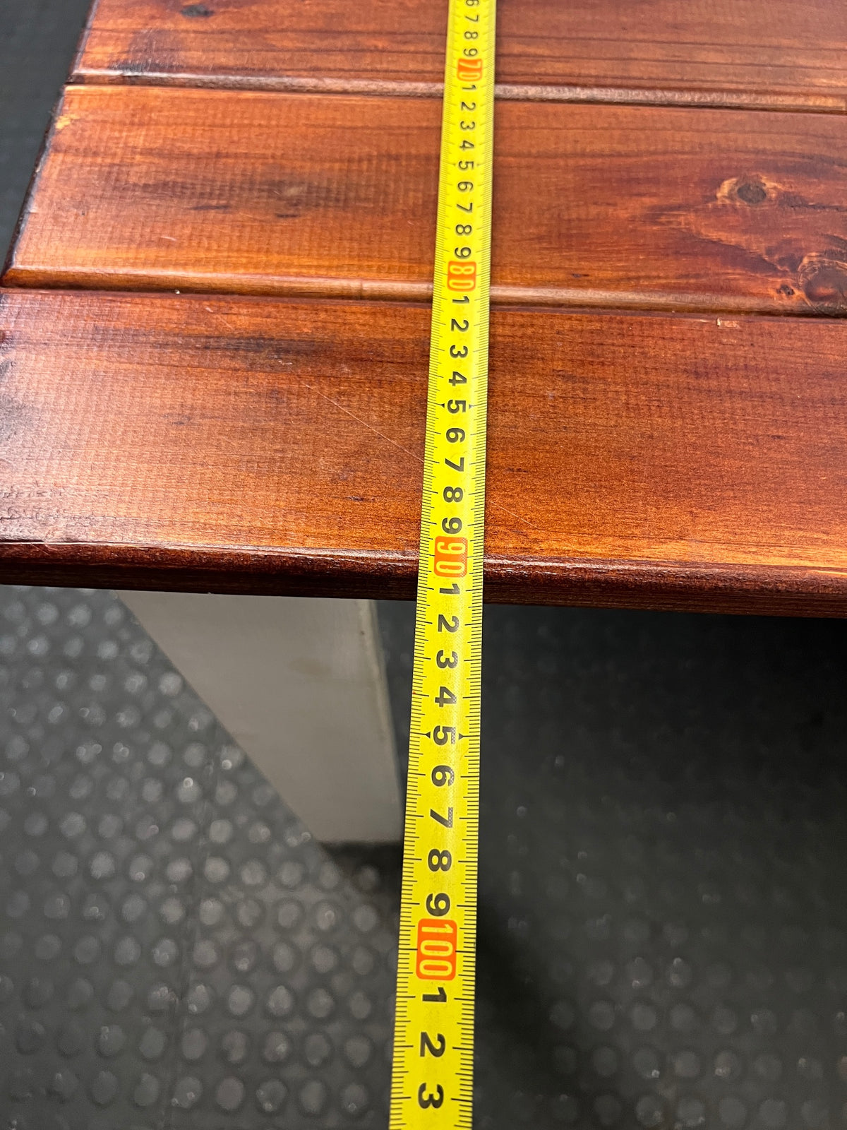 Two-Tone Square Wooden Dining Table – depth measurement