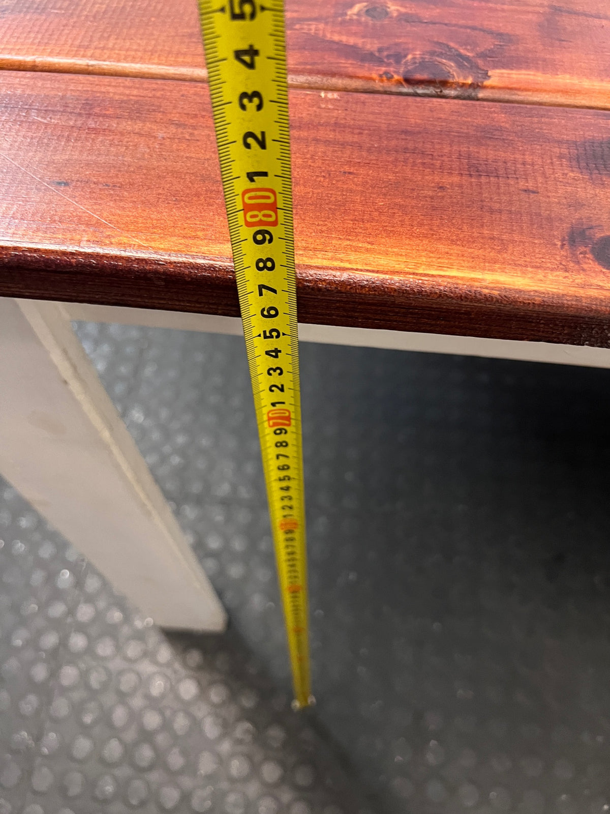 Two-Tone Square Wooden Dining Table – height measurement