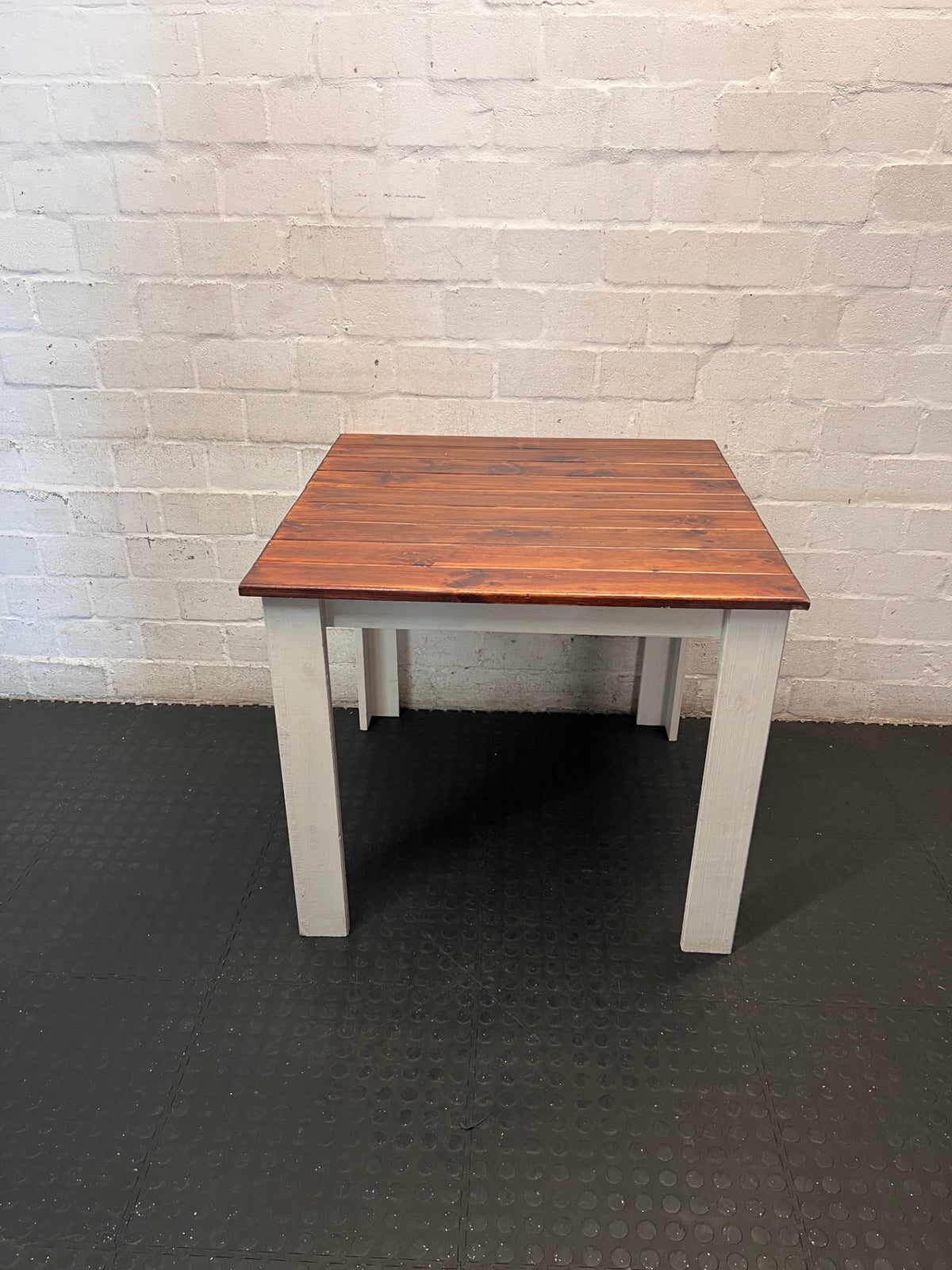 Two-Tone Square Wooden Dining Table – main front view