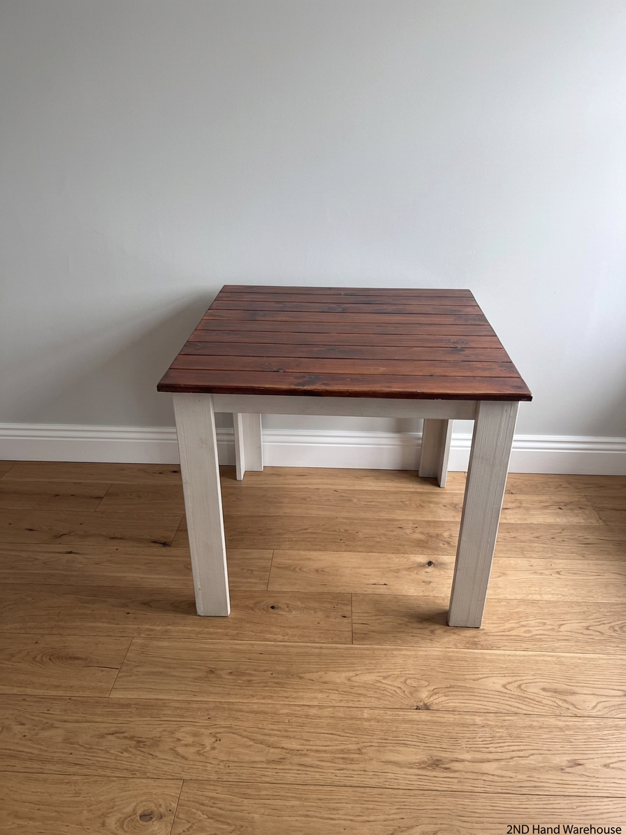 Two-Tone Square Wooden Dining Table – styled product image