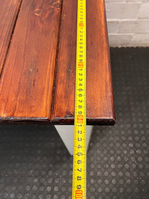 Two-Tone Square Wooden Dining Table – width measurement