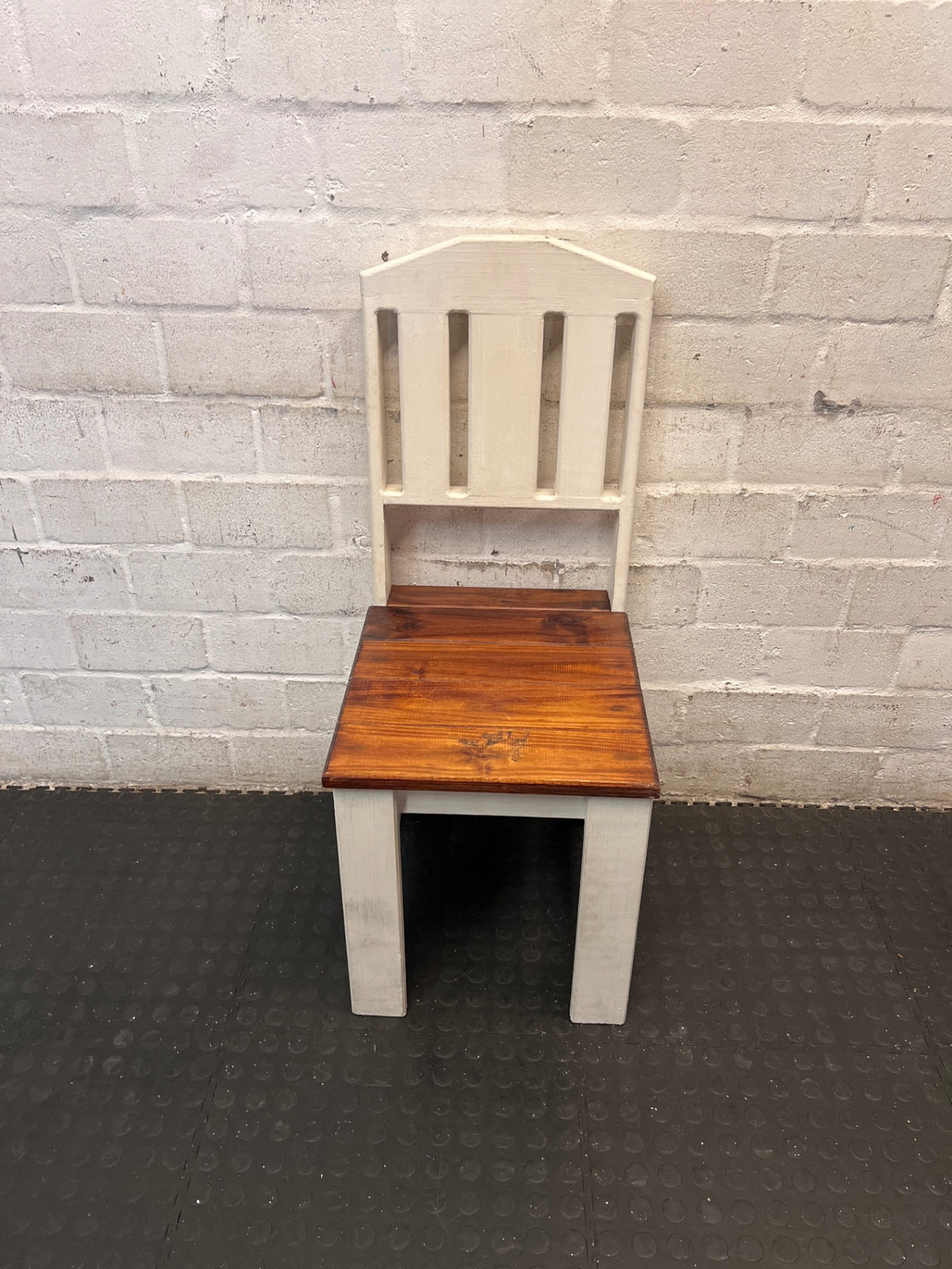 Two-Tone Wood Dining Chair with Slat Back – main front view